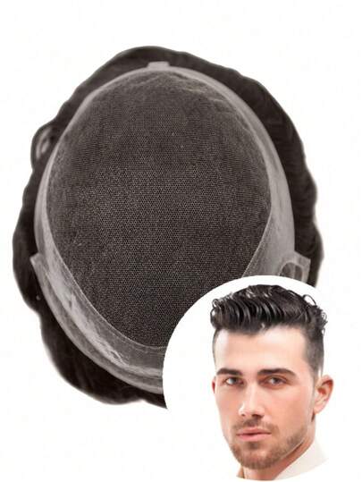 Swiss Lace Toupee For Men Human Hair Wigs Men Toupee Bleached Knot HD Lace Toupee Real Human Hair Replacement System For Man Freestyle Wig Light Brown 8x10