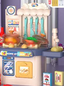 一套完整的逼真厨房用具烹饪套装，家庭角色扮演互动烹饪设备，创意生日礼物厨房组合，跨境合规展示设备套装 - 彩色 - 查看 5