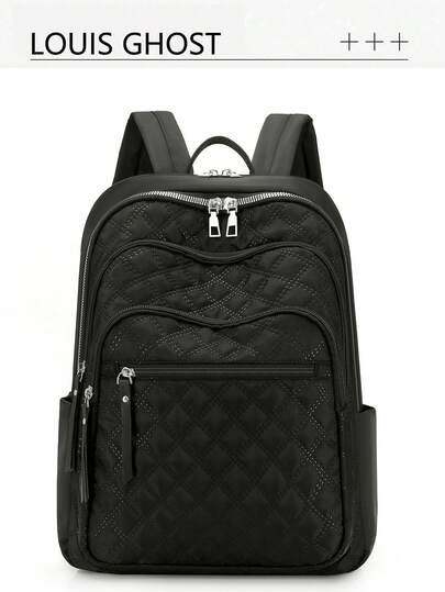 Quilted Double-Shoulder Backpack | Avant-Garde All-Scene Commuting Aestheticism Diamond Quiltedique * Double-Sided Pouch Tassel System A Complete Set Of Equipment To Unlock Absolute Visual Sovereignty For Daily, Business, And Short Trips The Whole Series Is Equipped Ergonomic Shoulder Straps Top Leather Handle