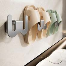 1pc Bathroom Shoe Rack, Wall Mounted Organizer Shelf For Toilet, No Drilling Required - Multicolor - View 8
