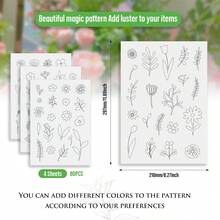 2pcs Wild Flower Floral Water-Soluble Embroidery Stickers, Self-Adhesive Non-Woven Fabric, Suitable For Beginners DIY Handcraft Decoration On Clothes, Bags, Hats - 2ST-b - View 3