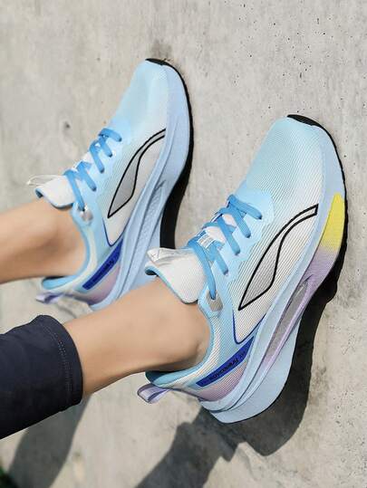 轻便软底跑鞋，爆米花纹外底，亮色竞技跑鞋，青少年适用，防滑