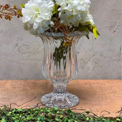Vaso de Vidro 14cm Lyor C/ Pé Transparente Renaissance  Decorativo Sala