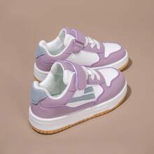 1 Pair 2026 New Children's Hook And Loop Sneakers, Casual Kids Shoes With Both Fashionable Design And Practicality - Pink and Purple - View 7