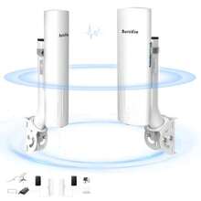 Transmisión inalámbrica de largo alcance de Internet IP65 impermeable de punto a punto para enrutador Starlink Gen 3 extensor WiFi Starlink 5.8 GHz 3 KM 1000 Mbps con antena de alta ganancia de 18 - como en la foto - Ver 9