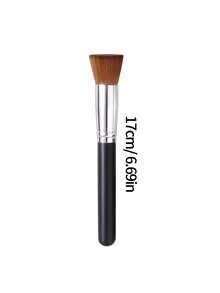 2pcs Premium Flat Top Foundation Brushes, Flawless Makeup Powder Blush Contour Brushes, Multi-Functional Professional Face Makeup Brushes - Black - View 8