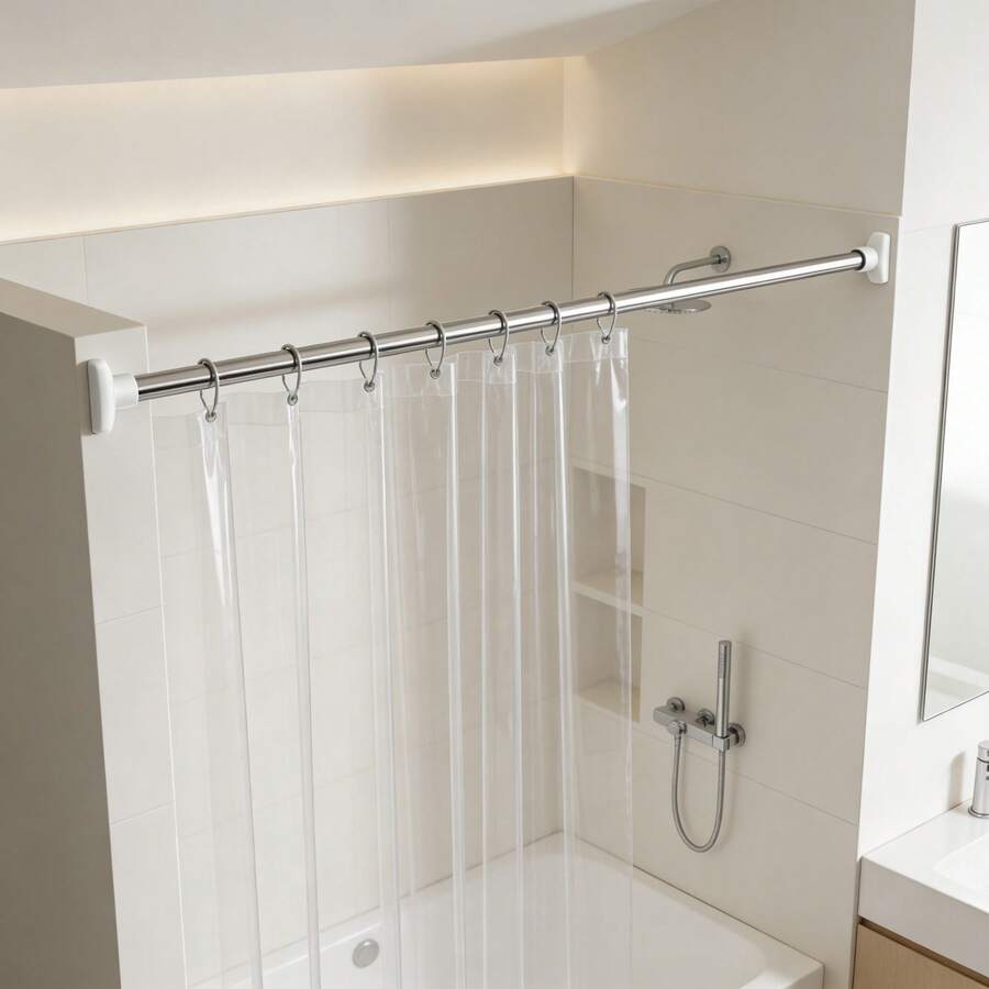 Hole Free Retractable Clothes Hanger Rack 110-200cm Adjustable Rod For Bathroom Balcony - 1PC - View 1