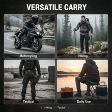 Motorcycle Thigh Bag|   Tactical Style, Can Hold Phone And Essentials, Lightweight, Zipper Closure, Adjustable Shoulder Strap, Running Belt - 黑色的 - 查看 7