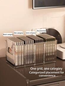 2pcs/Set Stackable Clear Plastic CD Organizer, CD Display Rack, CD Storage Box, Ideal For Media Shelf Storage And Organization, Great For Home Office Music Enthusiasts - Multicolor - View 10