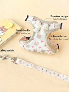 Bộ 1 dây đeo, dây dắt, đồ dùng cho chó, dây đeo cho chó nhỏ, đồ dùng cho chó hạnh phúc, quà tặng cho chó. Bộ dây đeo và dây dắt thú cưng có thể điều chỉnh với nơ và trang trí động vật 3D, áo vest có đệm mềm mại, thoáng khí với khóa cài, dây dắt chống thoát hiểm 150cm, nhẹ, chắc chắn và dễ đeo vào tháo ra, thích hợp để dắt chó đi dạo và huấn luyện thú cưng nhỏ. Đây là một trong những món quà tốt nhất cho đám cưới, tiệc sinh nhật và lễ hội âm nhạc. Đây cũng là một trong những món quà tốt nhất dành cho những người yêu chó. - Nhiều màu - Xem 11