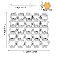 迷你星星饼干模具、迷你爱心饼干模具、迷你花朵饼干模具、25孔小型饼干模具、1英寸星星饼干模具、小型金属食品模具，适用于烘焙、水果、糖霜、粘土、不粘面团 - 銀色 - 查看 2