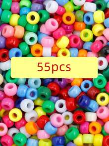 Set de cuentas de caballo, incluye cuentas con forma de letra y corazón con cordón elástico, para hacer pulseras, collares y otras joyas - cuentas de barril - Ver 10