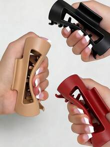 3个装柔软硅胶时尚发夹 - 强力防滑 - 符合人体工学设计，硅胶发爪夹，柔软发爪，高级防滑发夹，全新设计，耐用不易断裂的造型配件 - 彩色 - 查看 4