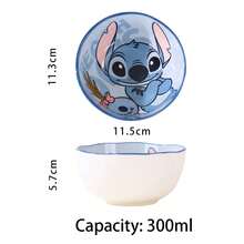 Disney Bộ bát cơm và bát súp bằng gốm hình Stitch, bộ đồ ăn hoạt hình dễ thương, bộ quà tặng gia dụng chất lượng cao. - Nhiều màu - Xem 12