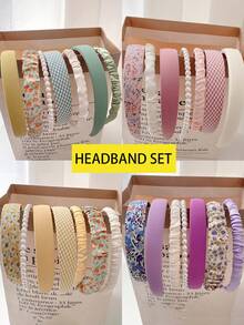 新款珍珠多功能发带，女士布艺发箍头饰套装 - 彩色 - 查看 12