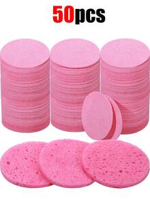50/20/5 Peças Toalhas Faciais Redondas Descartáveis Comprimidas, Esponjas de Limpeza Comprimidas, Adequadas para Limpeza Facial Diária, Máscaras Esfoliantes e Remoção de Maquiagem. Ótimo para uso doméstico e viagens. Ferramentas de Limpeza Facial. - Rosa chiclete - Visão 12