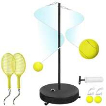 [2025 Upgrade] Tetherball TennisandTetherball SetHeavy Duty Tetherball Equipment with 95" Adjustable Height Pole 2 Tennis Balls 2 Rackets 1 Tetherball with Rope for Backyard Beach or Home - como en la foto - Ver 2