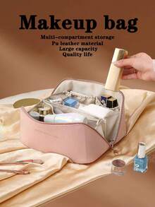 1pc Fashion Large Capacity Women's Makeup Bag, Portable Travel Handheld Cosmetic Organizer Bag - C(L Size Basic Model) - View 18