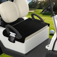 Golf Cart Seat CoversUniversal Golf Cart Seat Towel Blanket with 4 Front Pockets Waterproof and Anti-Slip Bottom Golf Cart Accessories Fits for EZGO  Club Car Black - Azul profundo - Ver 6