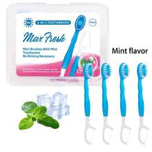 10支装成人牙刷套装，包含薄荷、绿茶、桃子口味的牙膏珠，小巧刷头，不含酒精，男女通用手动旅行牙刷套装，清新口气，促进口腔健康，返校必备 - 多種顏色 - 查看 14