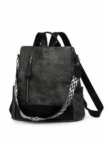 高级防盗女士背包；最新款个性化休闲柔软真皮女士背包；大容量可扩展多功能旅行背包；多用途学生背包 - 彩色 - 查看 8