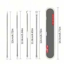 4-Piece Professional Blackhead Removal Set - Acne Removal Tools For Whitehead Acne Removal - Deep Cleansing And Skin Cleansing Tools For Acne Removal - Beauty Tools - Silver - View 4