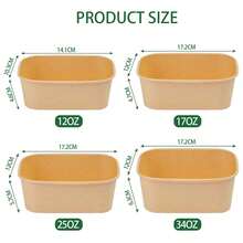 100/40/20 个装 17 盎司方形一次性牛皮纸午餐盒，带盖，多用途沙拉盒，翻盖设计，无涂层，可微波炉加热 - 适用于餐饮服务、居家露营和户外用餐、备餐、食品储存、微波炉适用 - 午餐盒，家庭厨师 - 17盎司 - 查看 9