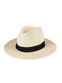 1pc Fashionable Unisex Panama Style Hat, Versatile For Spring/Summer Outdoor, Beach, Travel, Sun Protection, Suitable For Hiking, Vintage, Cowboy, And More - A - View 14