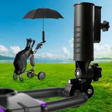 Heavy Duty Golf Push Cart Umbrella Holder Upgraded Aluminium Alloy Base Ultra Windproof Universal Umbrella Stand for Electric Lawn Mower Stroller Wheelchair Mobility Scooter Beach Chair - Extensión - Ver 1