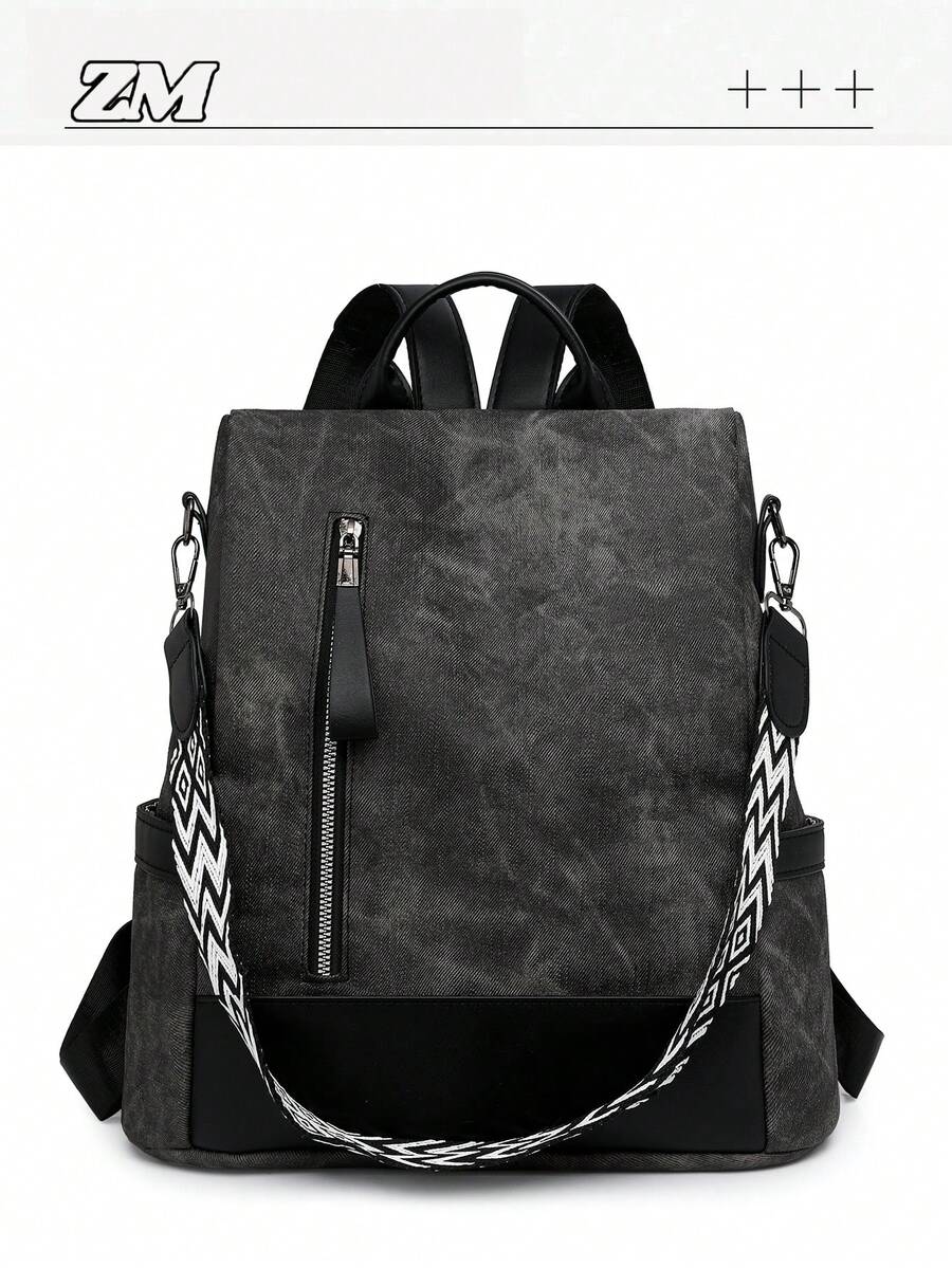 高级防盗女士背包；最新款个性化休闲柔软真皮女士背包；大容量可扩展多功能旅行背包；多用途学生背包 - 彩色 - 查看 1