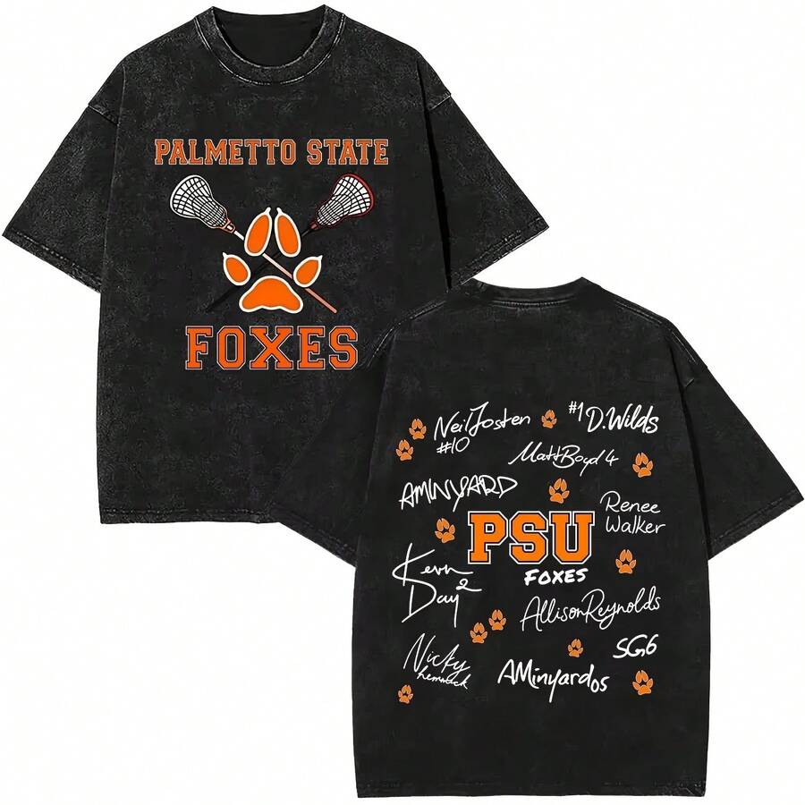 All For The Game The Foxhole Court Palmetto State Foxes Casual T-Shirt 2026 Spring Summer Men Women - 黑色 - 查看 1