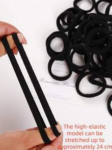 100 chiếc dây buộc tóc co giãn dày dặn, màu trơn, kiểu búi tóc dễ thương cho bé gái, độ đàn hồi cao, dây buộc tóc dày dặn co giãn tốt cho nữ, phụ kiện tóc đuôi ngựa cao, dây buộc tóc, dây chun, dây buộc tóc cho trang phục thể thao, chạy bộ, tập gym. - màu đen - Xem 8