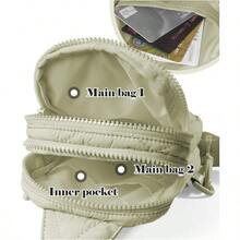 Quilted Puffer Sling Bag For Women Small Backpack Crossbody Chest Bag Fanny Packs Purses For Casual Traveling Hiking - 卡其色 - 查看 5