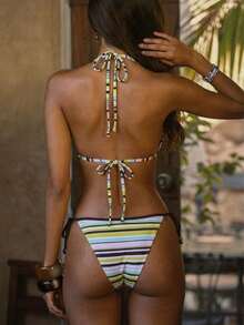 2026 Women's Beach Summer Swimsuit Set Random Print Spaghetti Strap Sexy Bikini , Summer Outfits - 彩色 - 查看 4