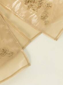 Women's Romantic Embroidered Patchwork Cardigan Top - Gold - View 5