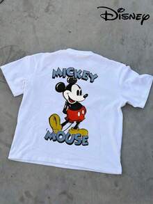 Disney Camiseta de manga corta informal y holgada con estampado de dibujos animados para hombre, estilo Street Life, 100% algodón. Camiseta de verano para hombre con estampado de logotipo con incrustaciones de diamantes y estética pin-up. Adecuada para adultos, informal y a la moda. Versátil para cualquier ocasión. Estilo urbano. Ideal para disfraces en carnavales y San Valentín. También perfecta para el uso diario. Camisetas vintage, camisetas para hombre, camisetas gráficas. - Blanco - Ver 2