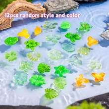 24片微景观叶子荷叶四叶草夜光膏胶手工DIY珠宝配件树脂贴片材料 - 彩色 - 查看 6