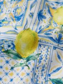 男士抽绳腰带全印花休闲沙滩短裤，春夏款 - 黃色 - 查看 6