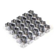 迷你星星饼干模具、迷你爱心饼干模具、迷你花朵饼干模具、25孔小型饼干模具、1英寸星星饼干模具、小型金属食品模具，适用于烘焙、水果、糖霜、粘土、不粘面团 - 銀色 - 查看 3