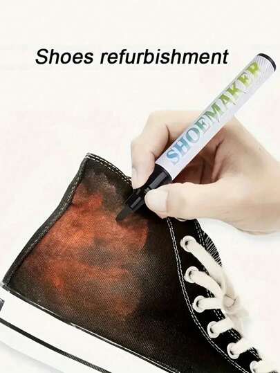 1 pieza Bolígrafo de color negro antioxidante para retocar zapatillas blancas o negras, reparaciones, restauración de color, eliminación de amarilleo y blanqueamiento, para zapatillas de mujer y hombre, zapatos casuales, zapatos blancos, accesorios para zapatos de mujer y hombre, adecuado para el Ramadán, Año Nuevo