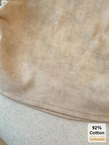 Spring/Summer New Khaki Short Sleeve T-Shirt Women, Cropped Tee With Drawstring Design, Stylish And Slimming - Khaki - View 7