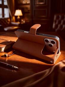 Luxury Faux Leather Wallet Phone Case For IPhone 17Pro Max, 16Pro, 15, 14Plus, 13, 12, Air - Brown - View 11