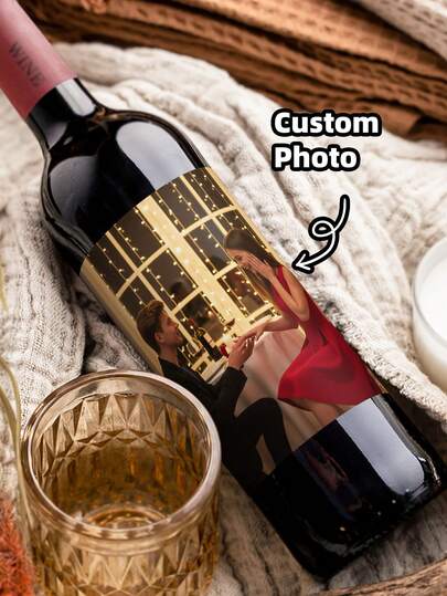 1-20pcs Personalized Photo Bottle Labels, Custom Wedding Champagne And Whiskey Stickers With Your Picture, Waterproof Oilproof Adhesive Decals For Bridal Shower, Engagement Party, Anniversary, Honeymoon, Couple Date Night, Holiday Gatherings, For Him, Her, Newlyweds, Best Friends, Family, Reusable Decorative Labels For Tequila, Wine, Liquor Bottles, Unique Keepsake Gift For Wedding Season, Birthday, Housewarming