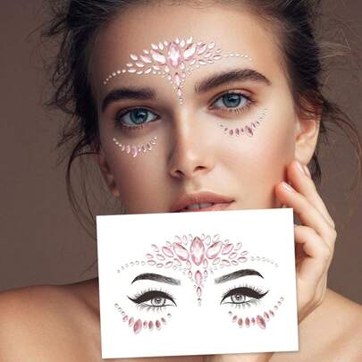 1pc Face Rhinestone Sticker, Suitable For Multiple Occasions,Concert Look,Face Gems