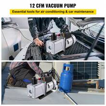 Vacuum Pump 12CFM 1 Horsepower Single Stage Air Conditioning Vacuum Pump 110V 5PA Ultimate Vacuum Refrigerant HVAC Air Tool Rotary Vane Vacuum Pump For Automobile Vacuum Evacuation - Black - View 2