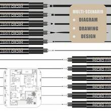 12pcs/Set Micro-Line Pens, Black Fine Line Pens With 12 Different Line Widths, Suitable For Artists, Illustrations And Sketches - Sets - View 3