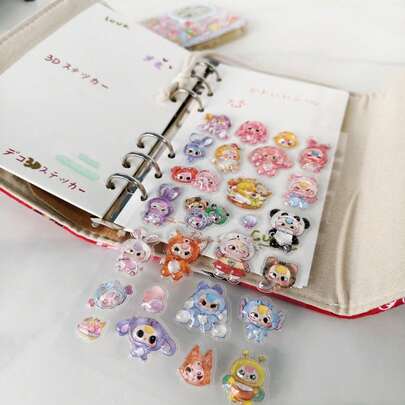 2pcs/Set Rose Love Series Vintage Inspired Laser Holographic Shell Foil Stickers For Scrapbooking