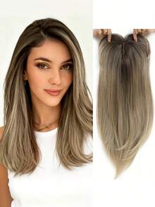 22英寸直发接发片，优雅的18-22英寸直发接发片，采用高温丝材质，由浅棕色渐变至黑色，适合中年女性，佩戴方便，是理想的圣诞礼物。 - 彩色 - 查看 17