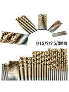50件/套 1-3mm 钛涂层麻花钻头 高速钢开孔器 木工金属塑料工具 电钻 - 麻花鑽 - 查看 10