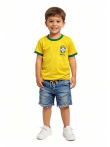 Girls' Brazil Shirt, Sizes 4 To 14 Years. - 黃色 - 查看 2